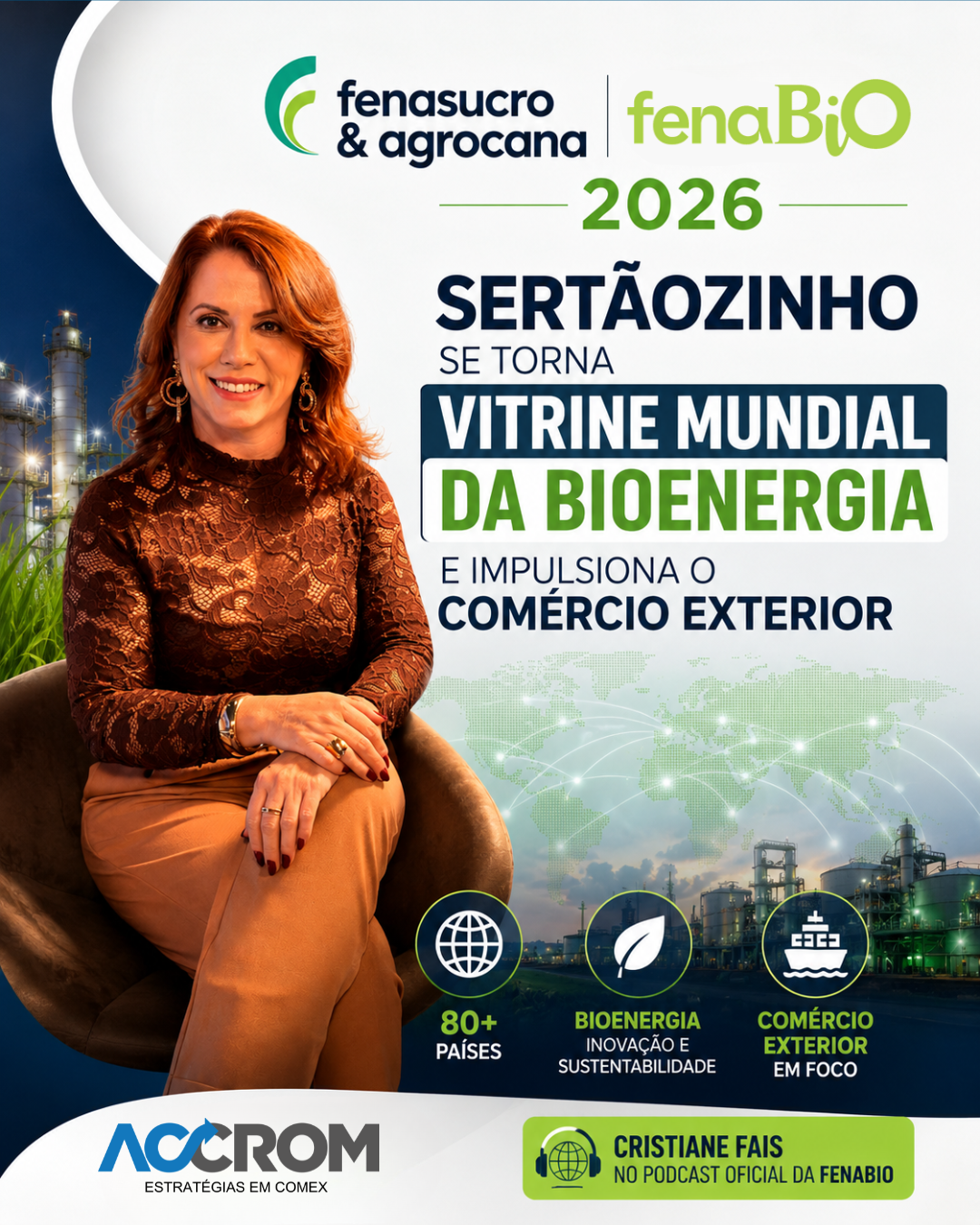 Fenasucro e Fenabio 2026: Sertãozinho se torna vitrine mundial da bioenergia e impulsiona o comércio exterior