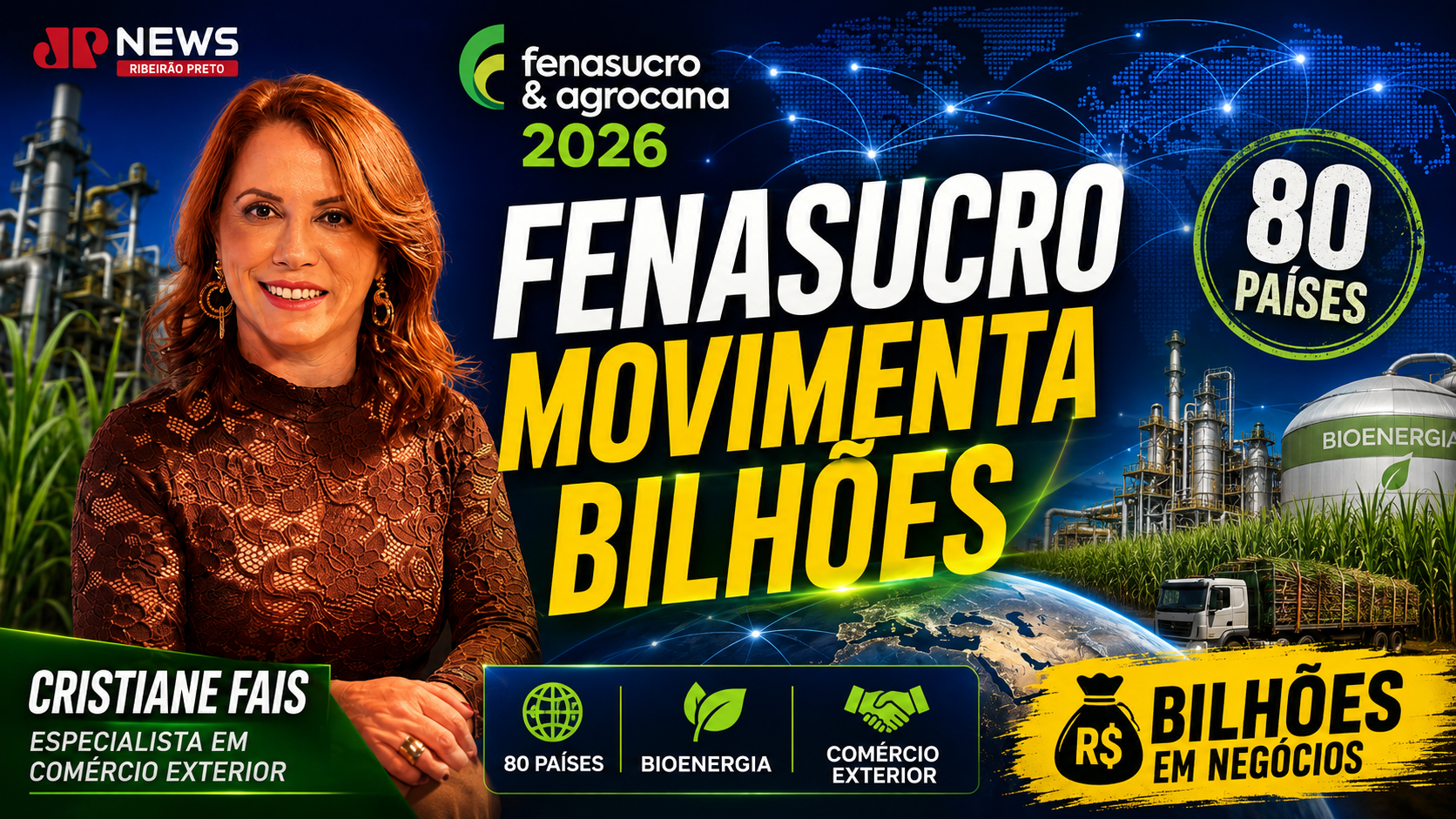 Fenasucro 2026: Como a feira movimenta bilhões e fortalece o comércio exterior I JP News – Cris Fais